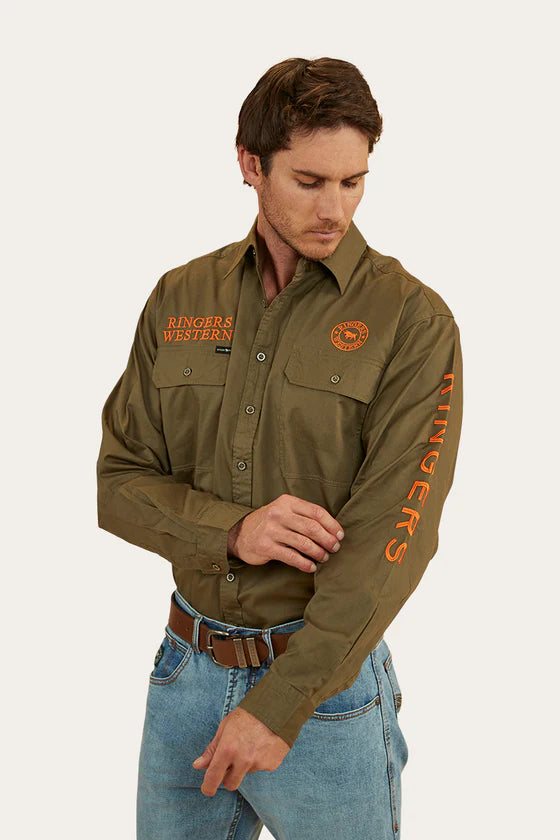 Hawkeye Mens Full Button Work Shirt