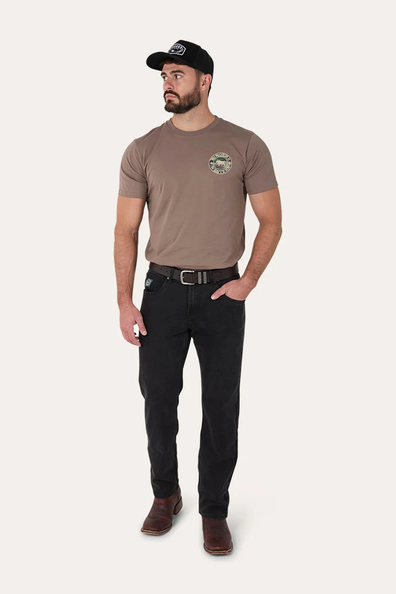 Muster Mens Slim Straight Fit Mid Rise Jeans