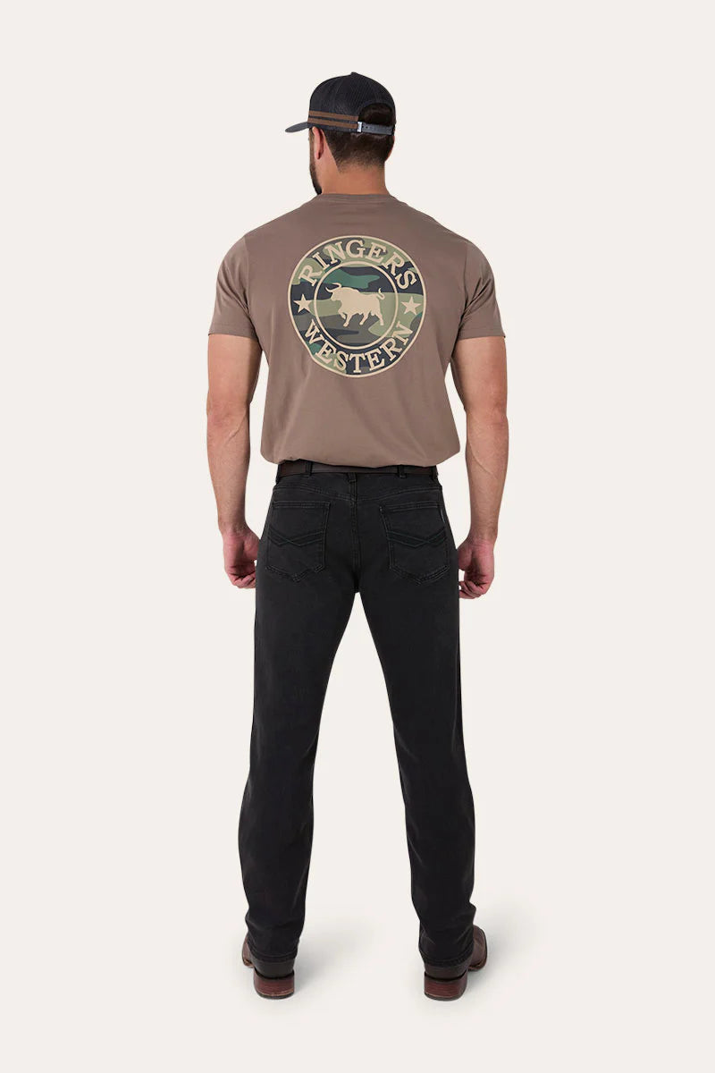 Muster Mens Slim Straight Fit Mid Rise Jeans