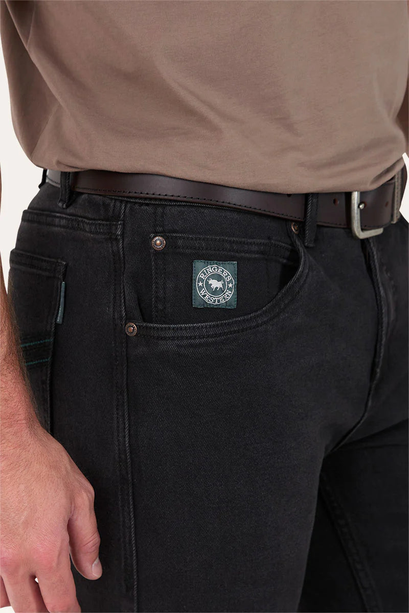 Muster Mens Slim Straight Fit Mid Rise Jeans