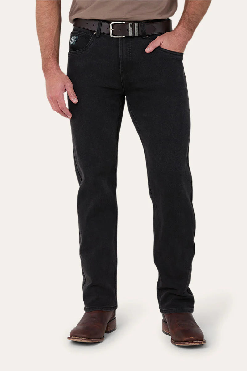 Muster Mens Slim Straight Fit Mid Rise Jeans