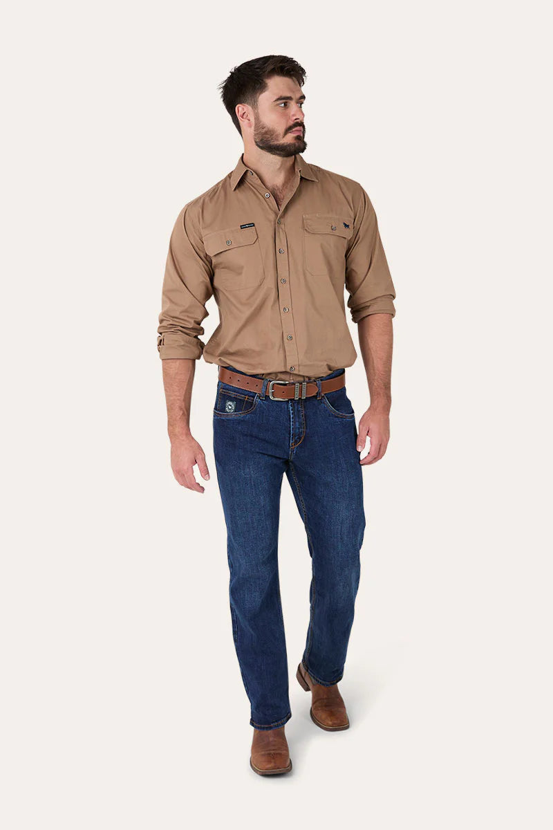 Muster Mens Slim Straight Fit Mid Rise Jeans