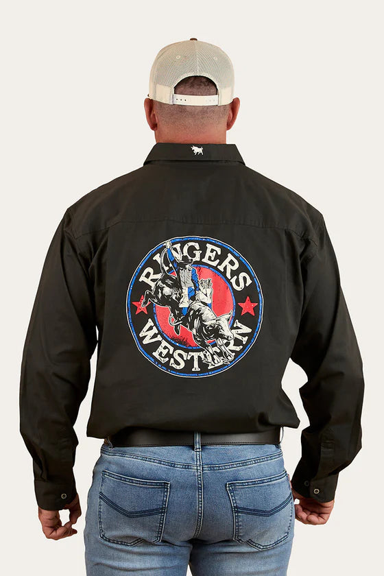 8 Seconds Mens Half Button Work Shirt