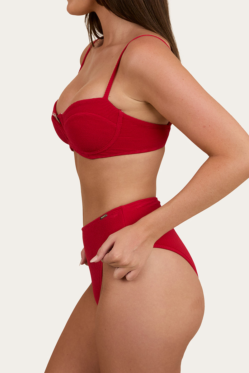 Country Sunset Textured High Waist Bikini Bottom