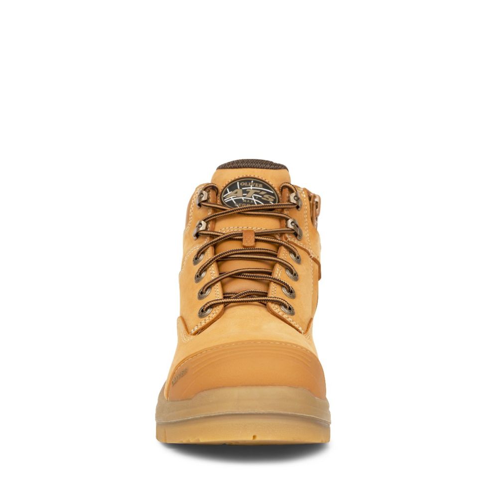 55330Z WHEAT LACE UP ZIP SIDE 5" BOOT