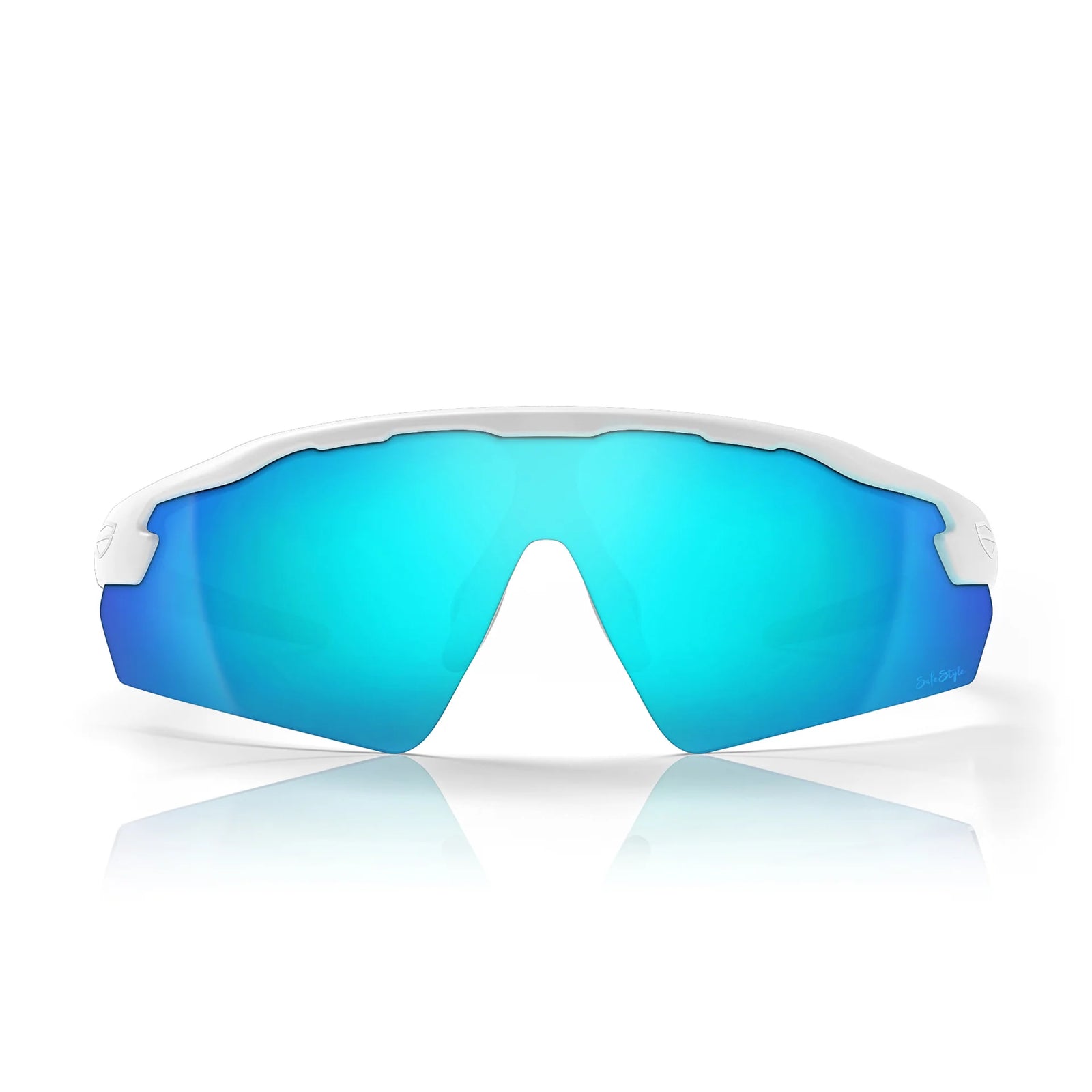 Phantoms matte white frame reflectors blue lens