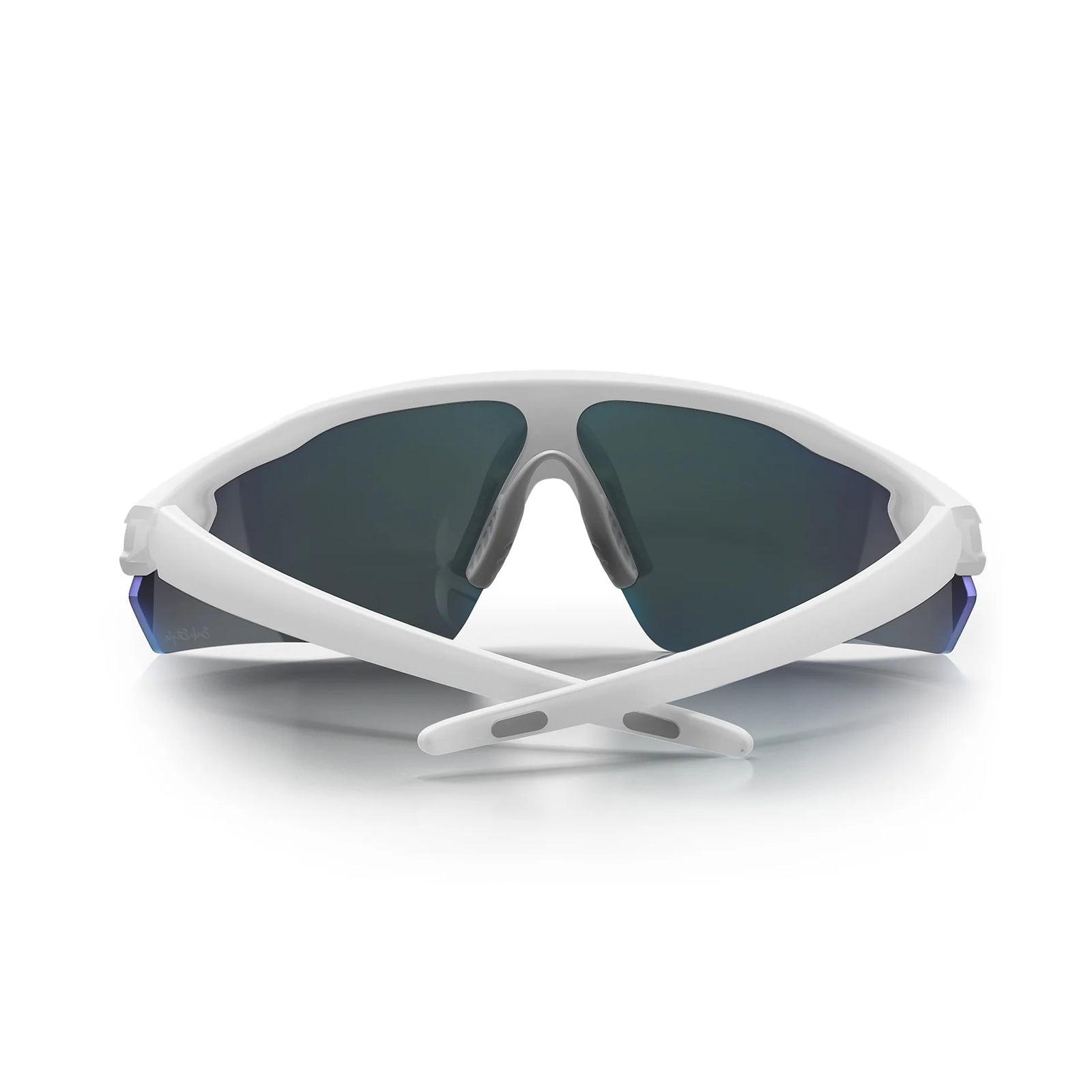 Phantoms matte white frame reflectors blue lens