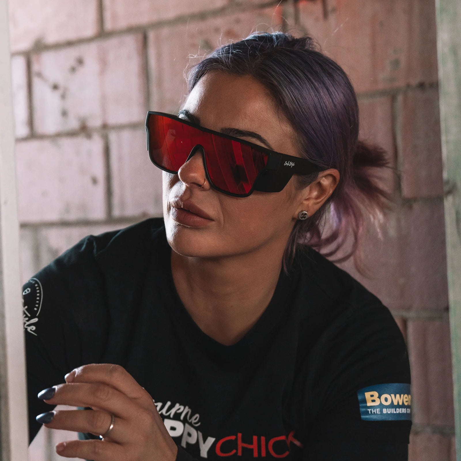 Primes Matte Black Frame Reflectors Red Lens