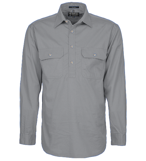 Mens Pilbara Closed Front L/S Shirt