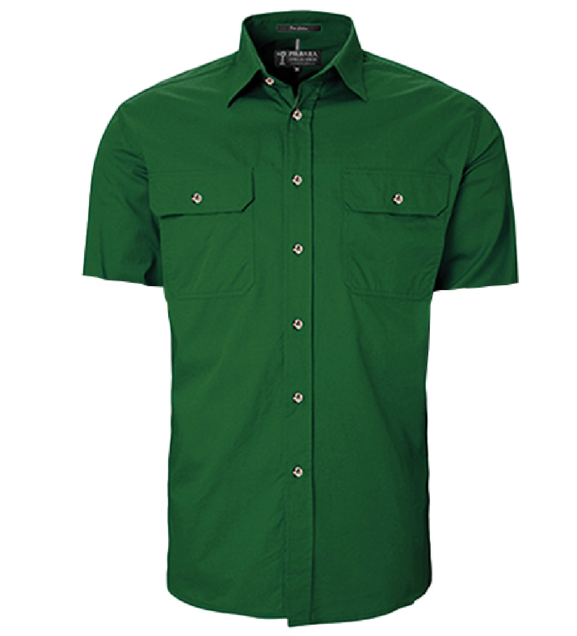 Mens Pilbara Open Front S/S Shirt