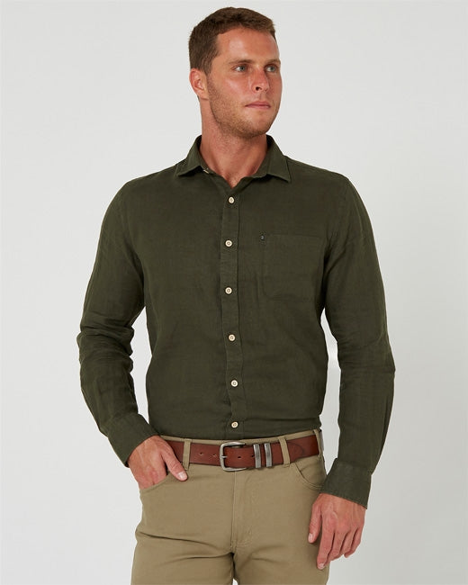 Pilbara Mens Linen L/S Shirt