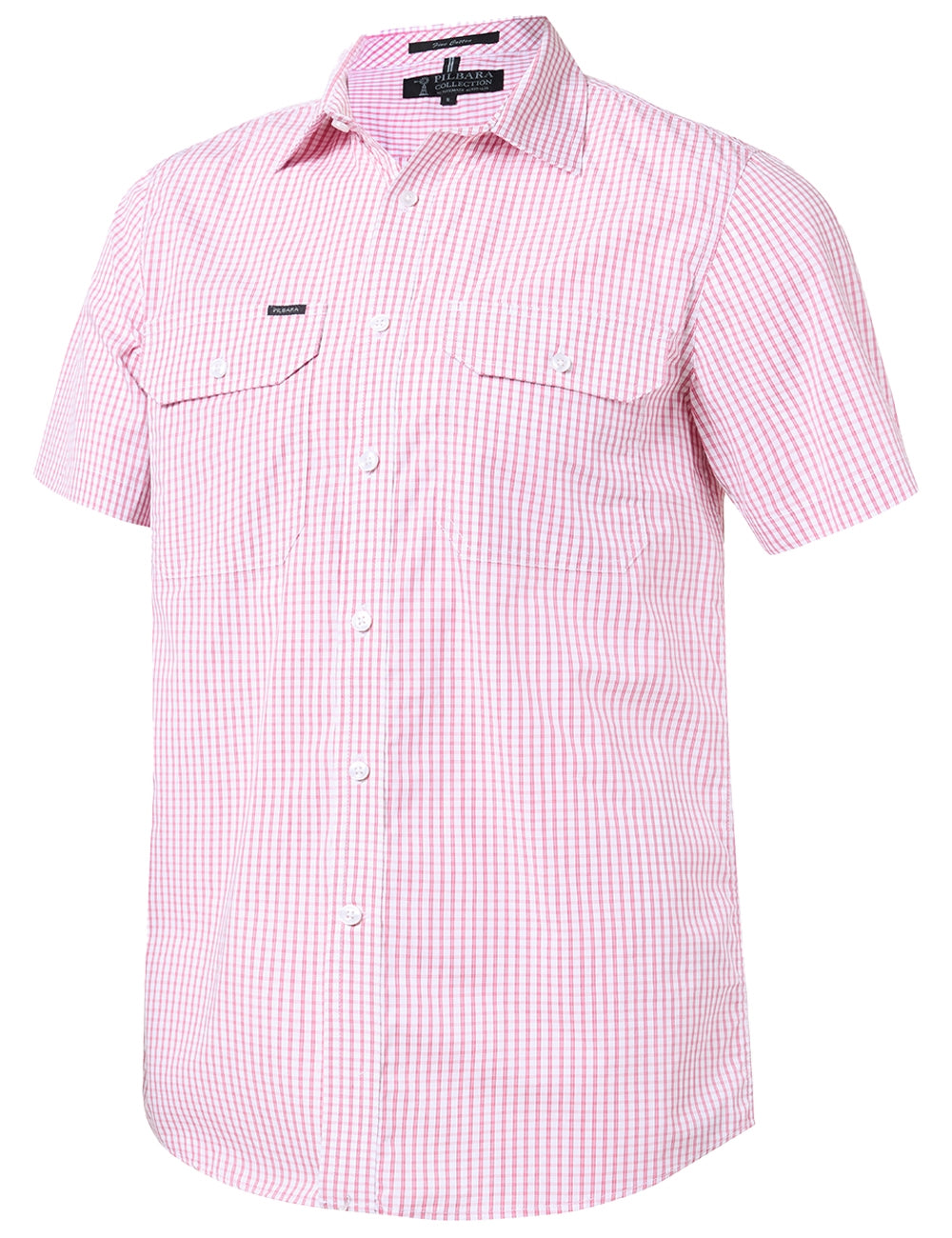 Pilbara Men's Y/D Check, Dual Pocket, S/S Shirt
