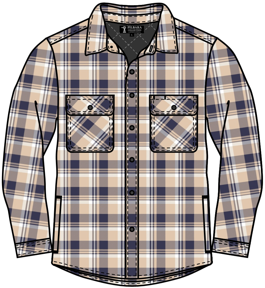 Pilbara Mens Quilted Flanelette Shirt