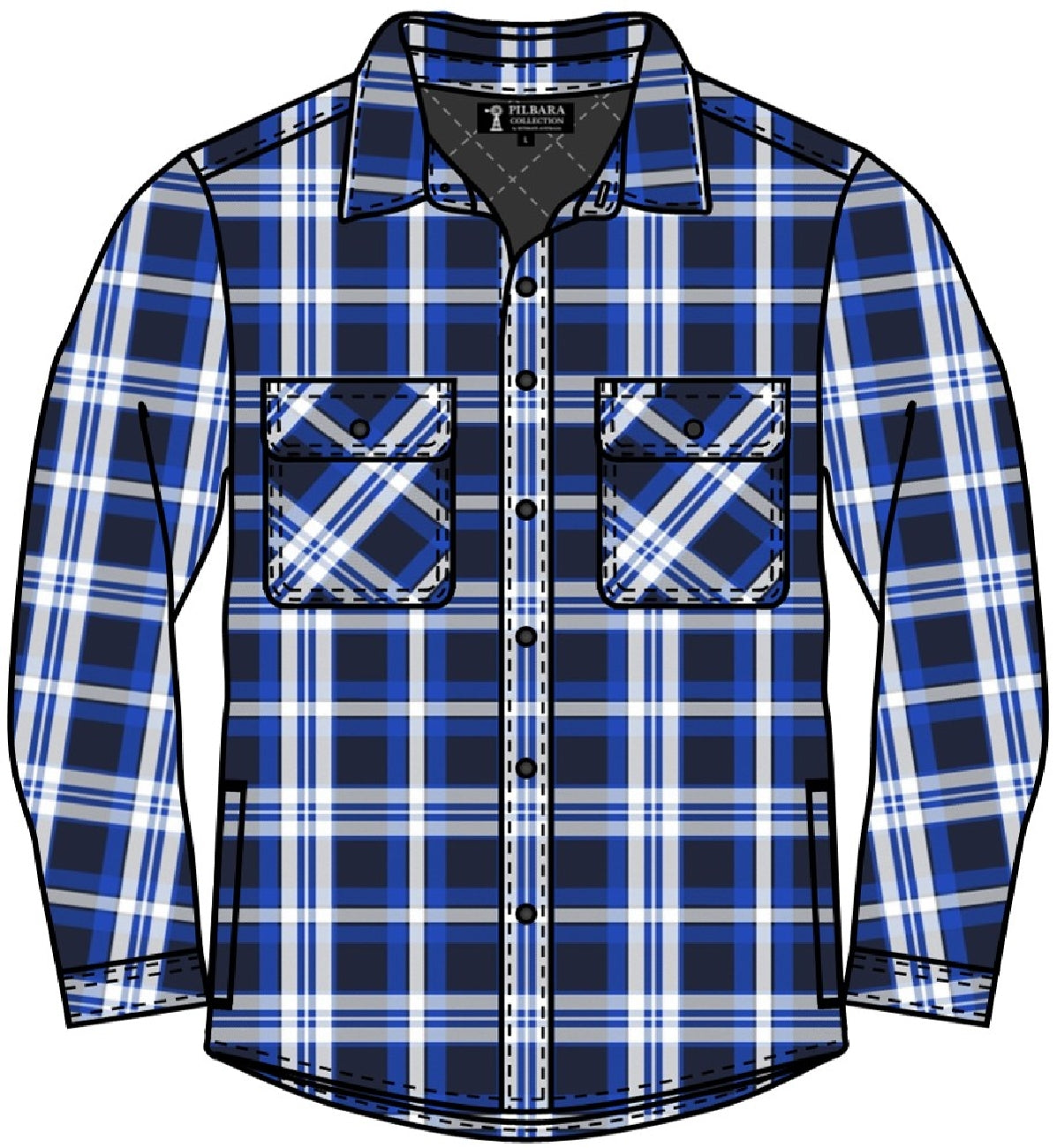 Pilbara Mens Quilted Flanelette Shirt