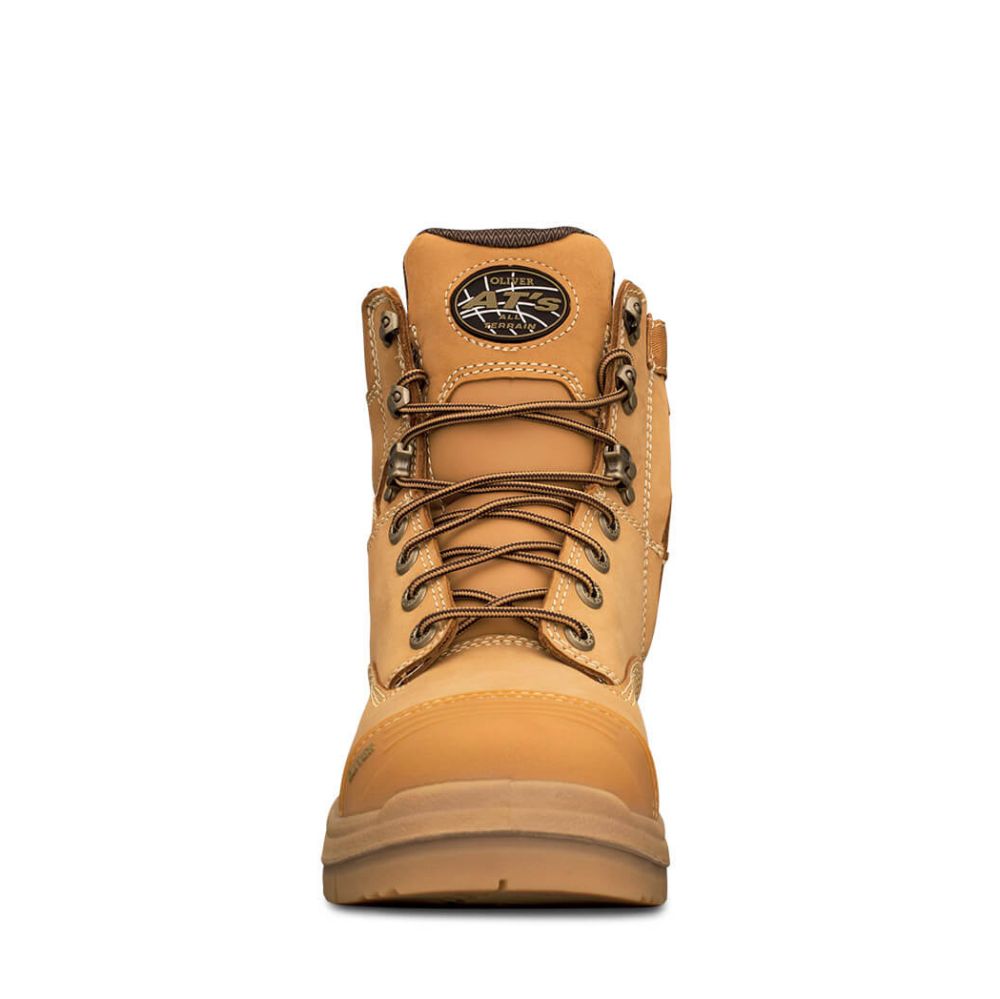 55332Z WHEAT LACE UP ZIP SIDE 6" BOOT