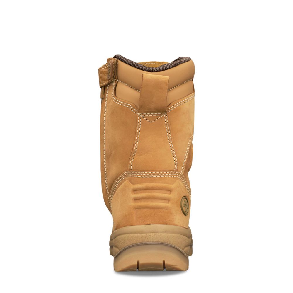 55385 WHEAT LACE UP ZIP SIDE 8" BOOT