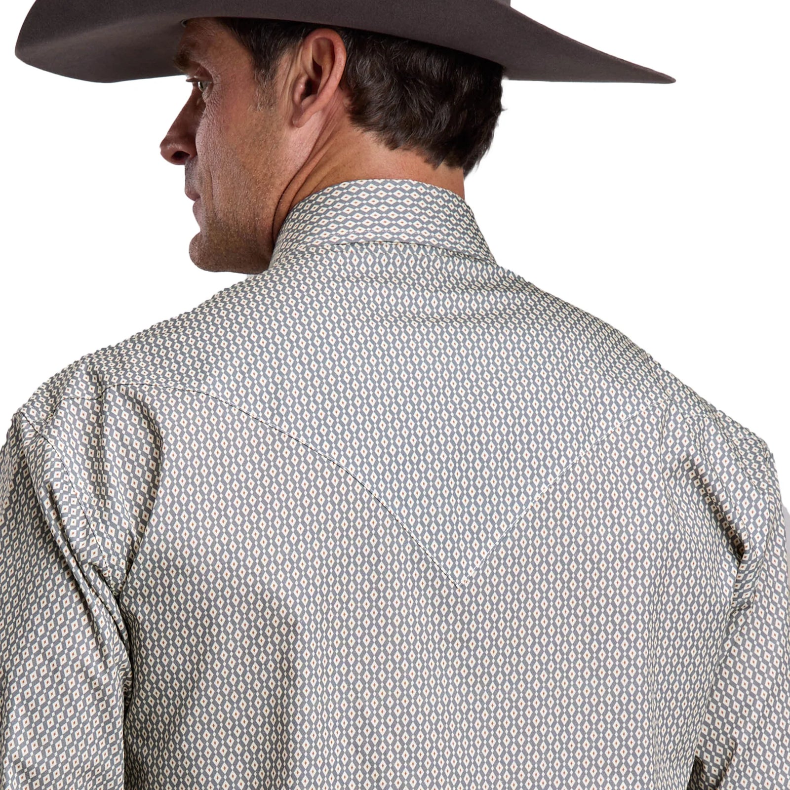 Men's Stetson Collection Printed Snap Shirt- Grey