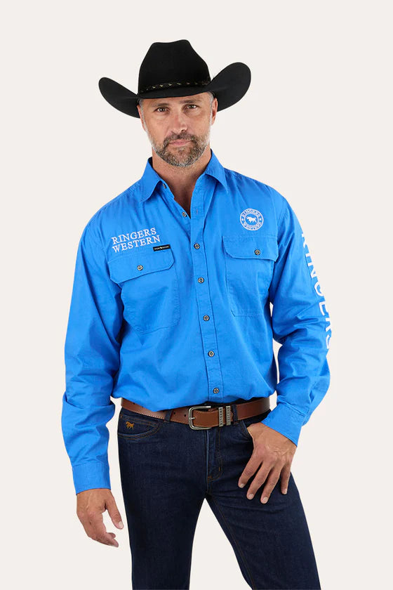 Hawkeye Mens Full Button Work Shirt