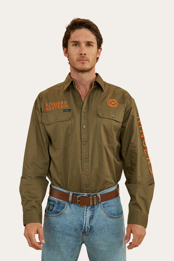 Hawkeye Mens Full Button Work Shirt