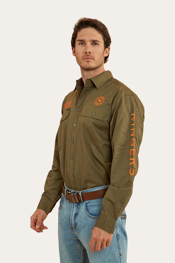 Hawkeye Mens Full Button Work Shirt
