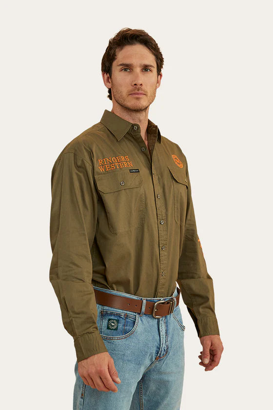Hawkeye Mens Full Button Work Shirt