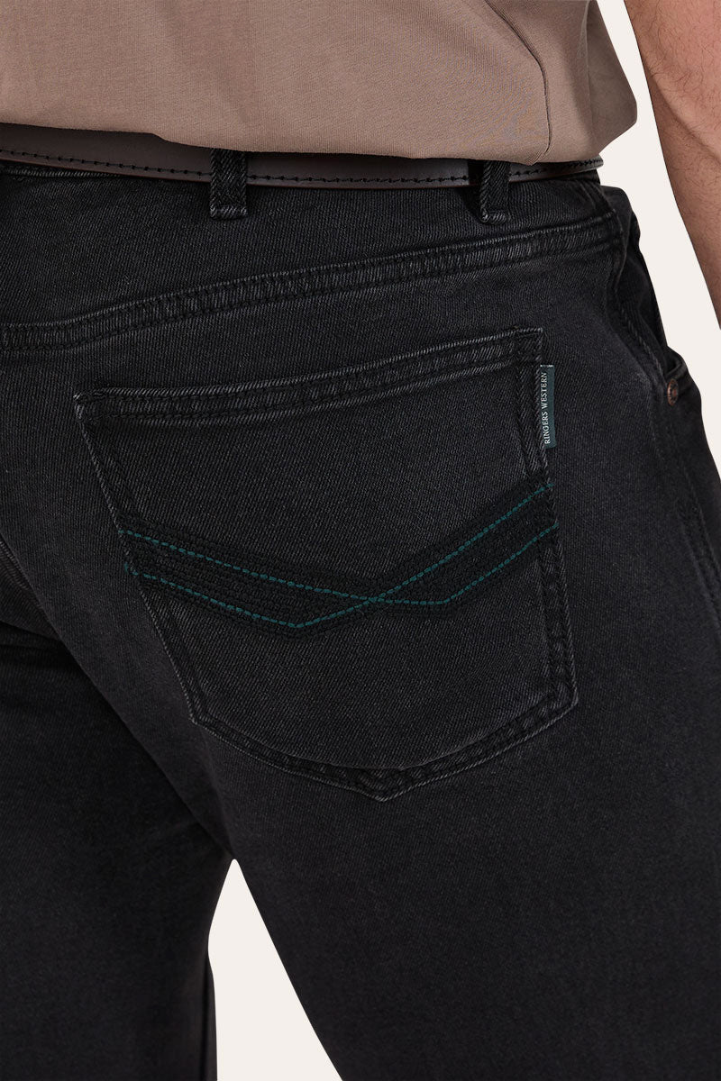 Muster Mens Slim Straight Fit Mid Rise Jeans