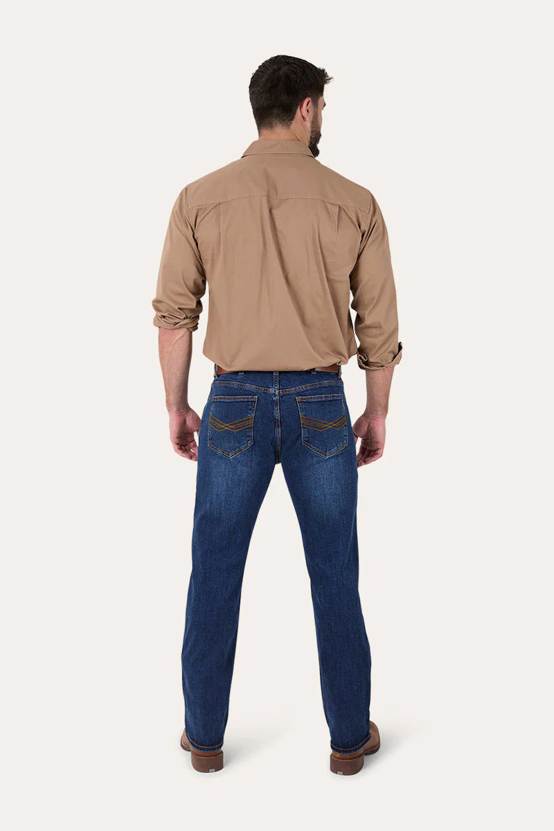 Muster Mens Slim Straight Fit Mid Rise Jeans