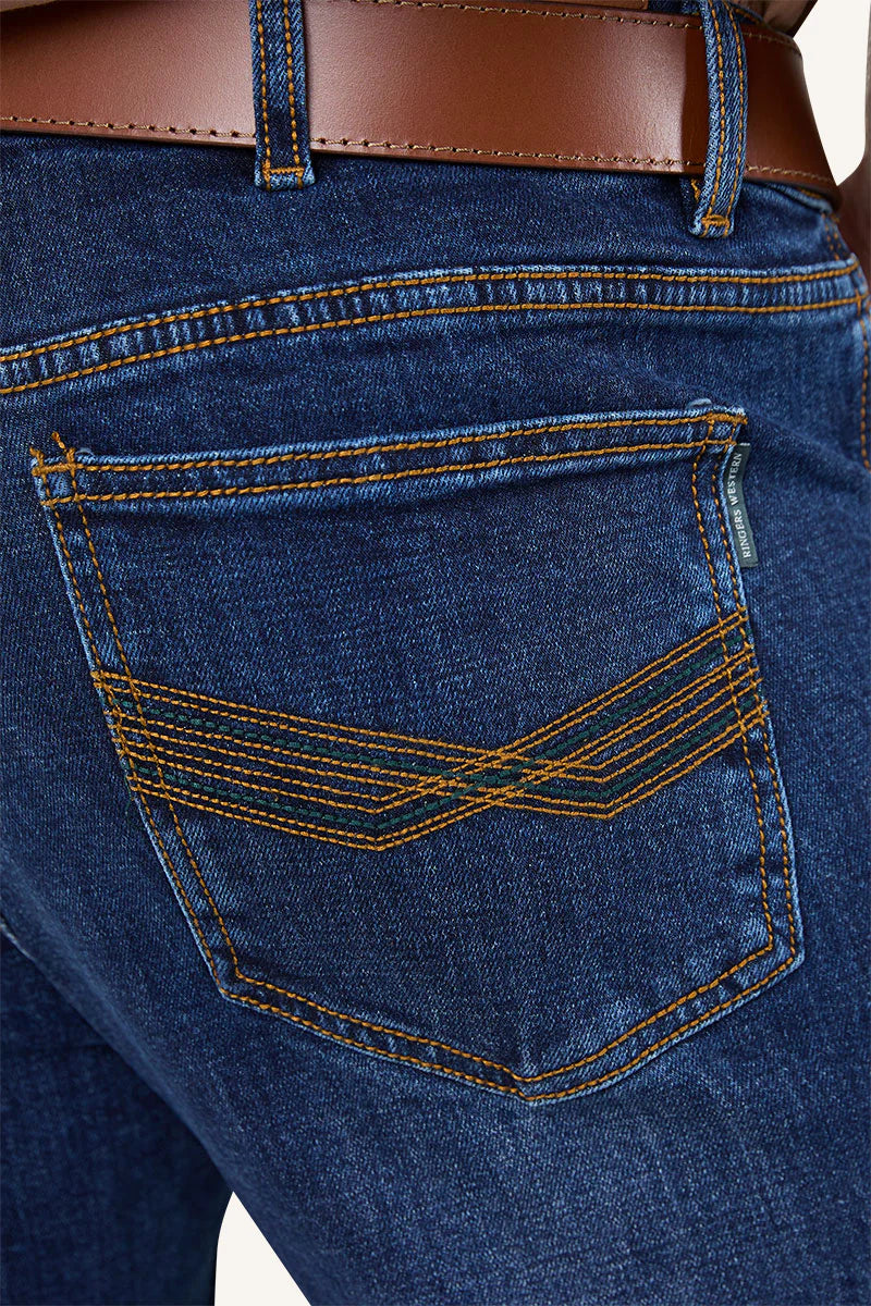Muster Mens Slim Straight Fit Mid Rise Jeans