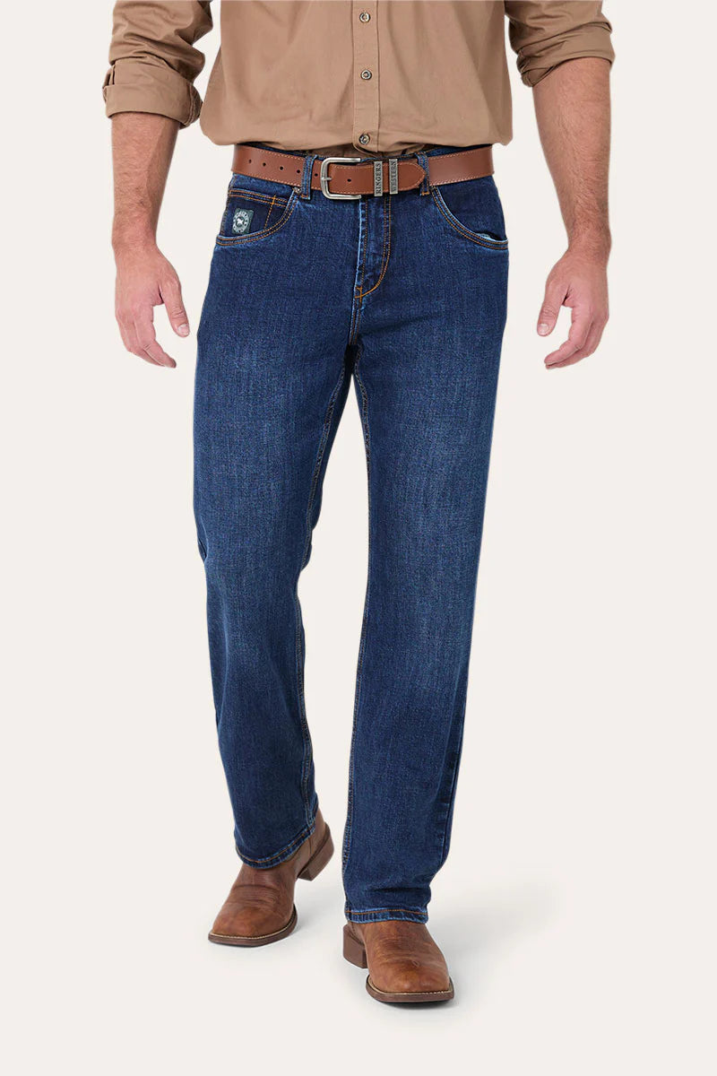 Muster Mens Slim Straight Fit Mid Rise Jeans