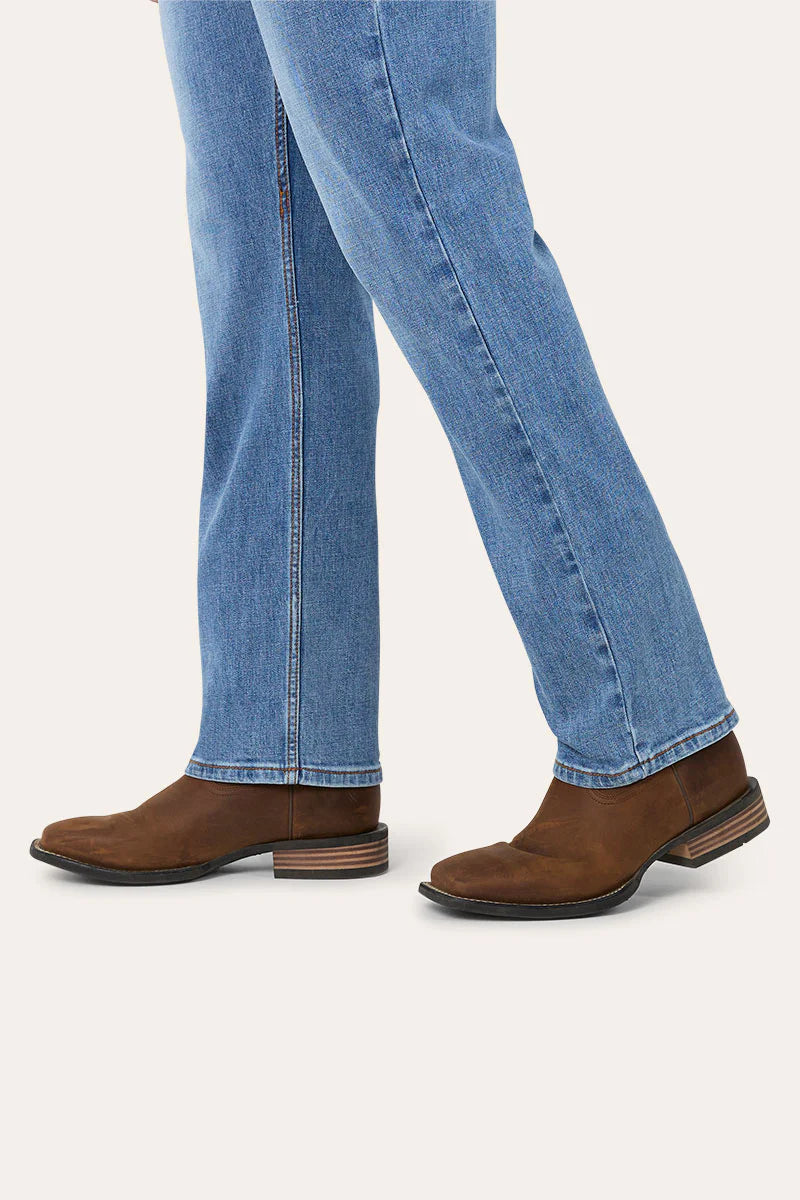 Muster Mens Slim Straight Fit Mid Rise Jeans