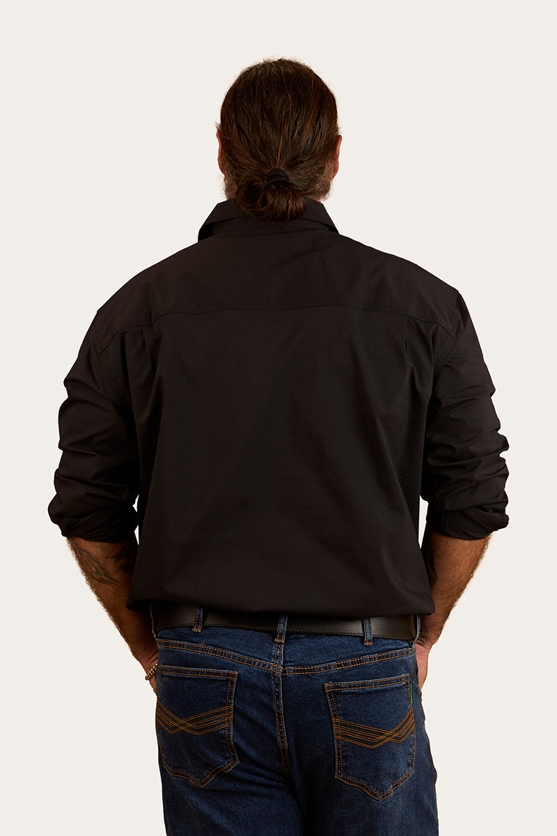 King River Mens Half Button Coolmax Work Shirt
