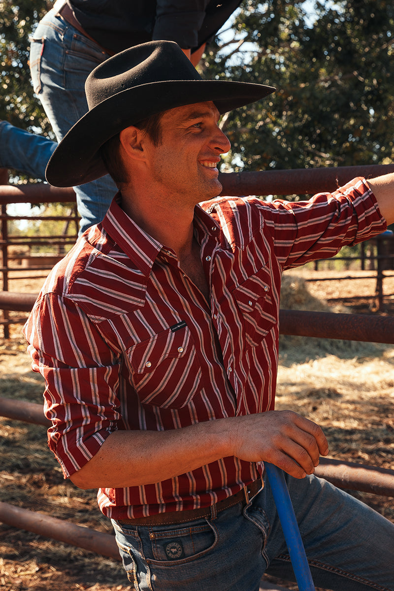Mapleton Mens Western Shirt Stripe