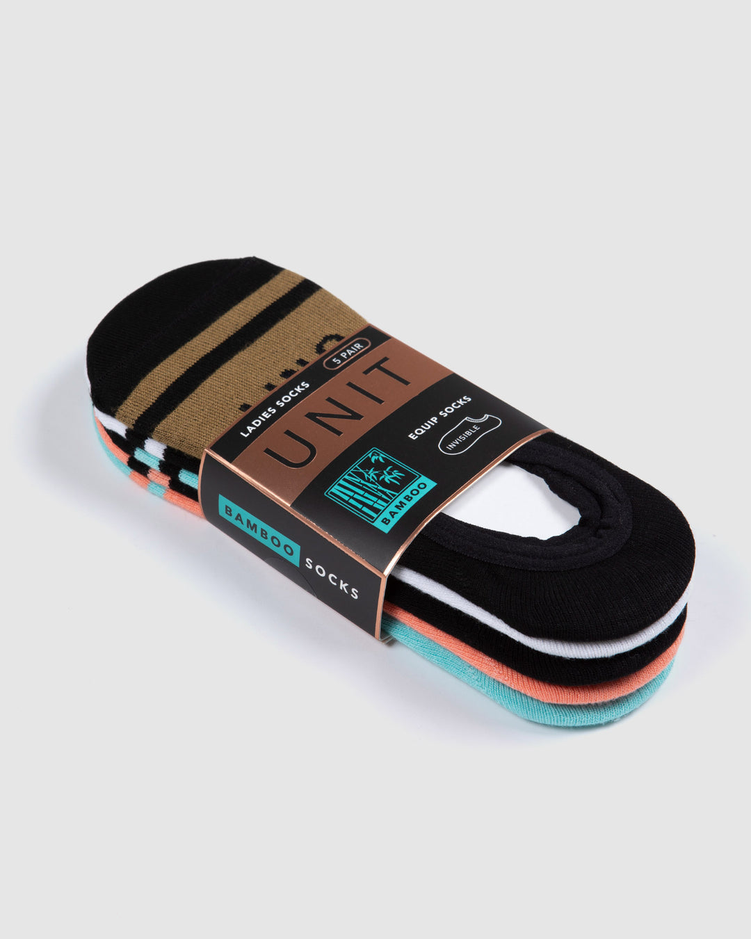 LADIES SOCKS - 5 PACK BAMBOO INVISIBLE - EQUIP