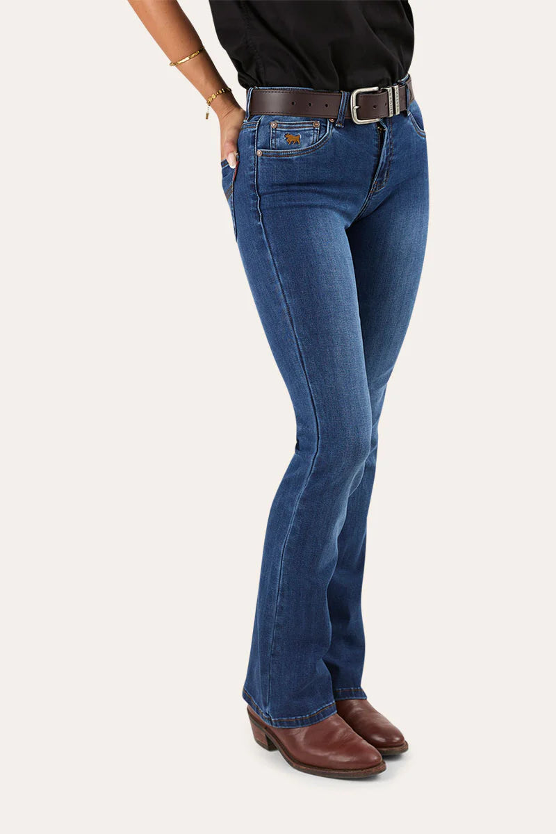 Katherine Womens Mid Rise Bootleg Jeans