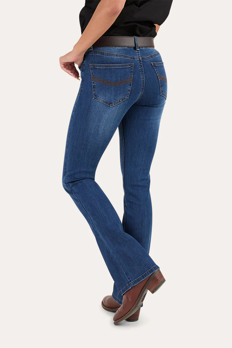 Katherine Womens Mid Rise Bootleg Jeans