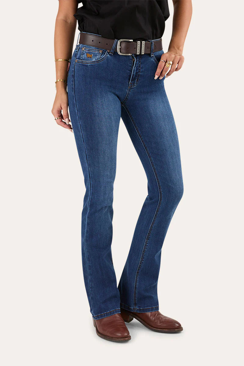 Katherine Womens Mid Rise Bootleg Jeans