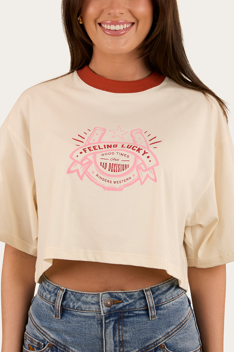 Feeling Lucky Cropped Oversized T Shirt
