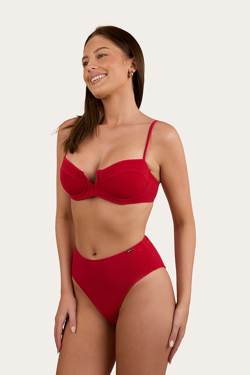 Country Sunset Textured High Waist Bikini Bottom