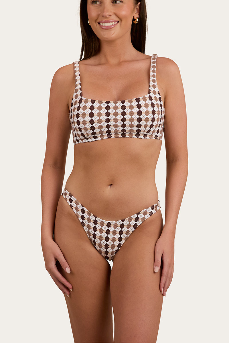 Ashton Check Womens Bikini Top