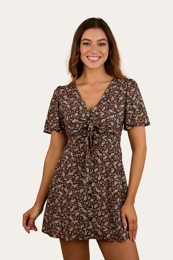 Patsy Womens Tie Front Mini Dress