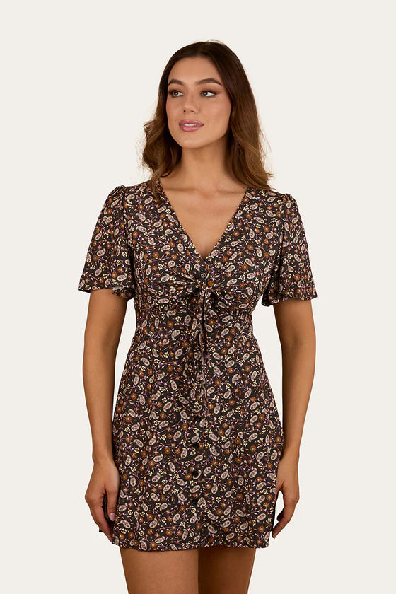 Patsy Womens Tie Front Mini Dress