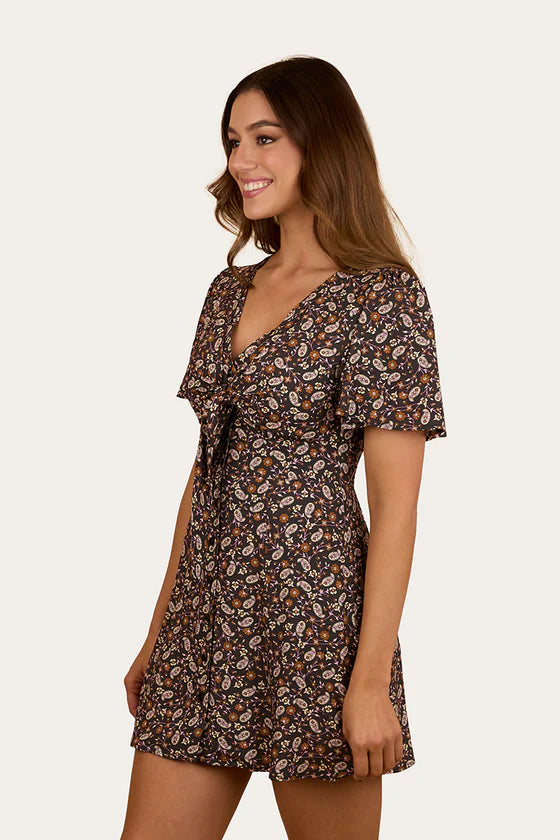 Patsy Womens Tie Front Mini Dress