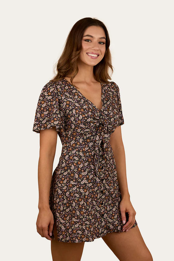 Patsy Womens Tie Front Mini Dress