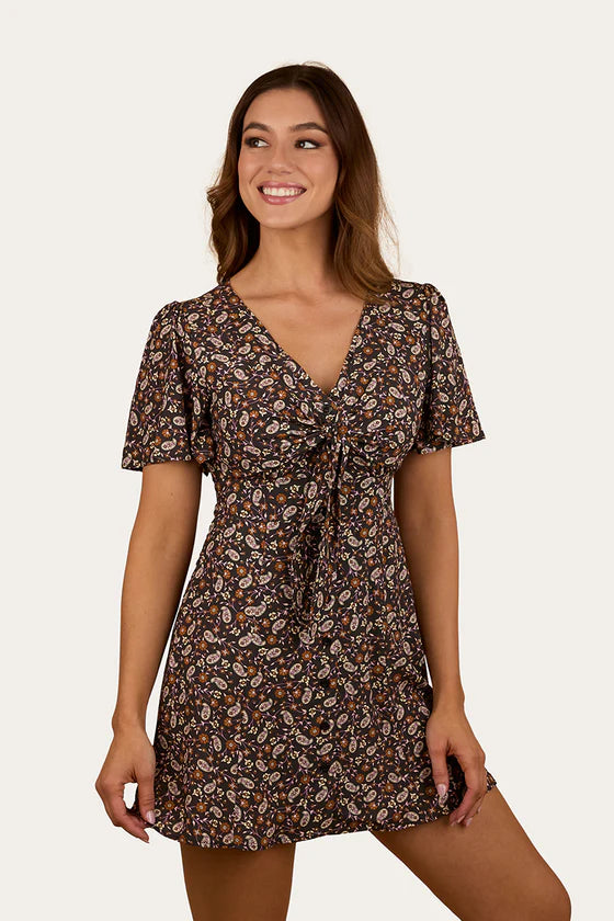 Patsy Womens Tie Front Mini Dress