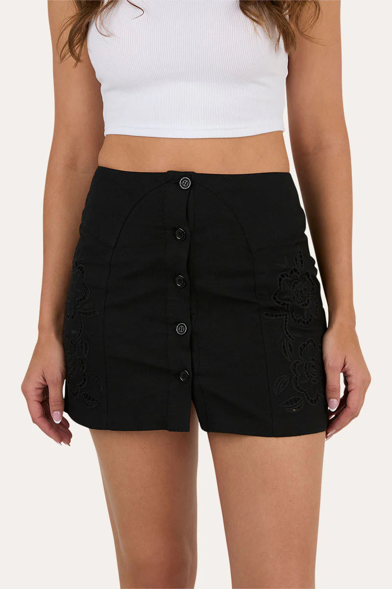 Jynette Womens Button Down Mini Skirt