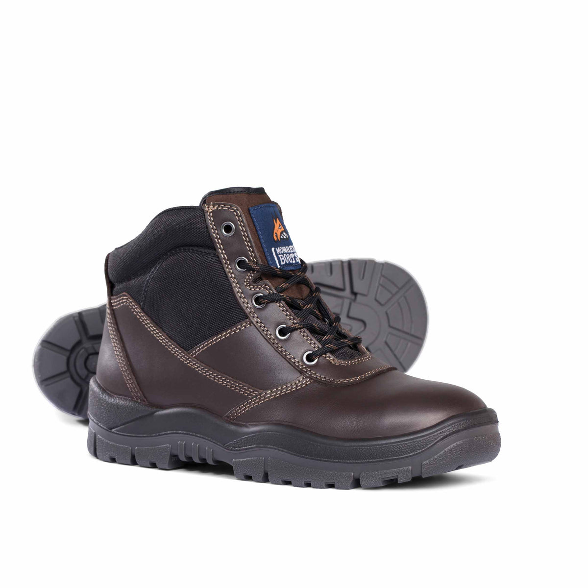 Brown Non-safety Lace Up Boot