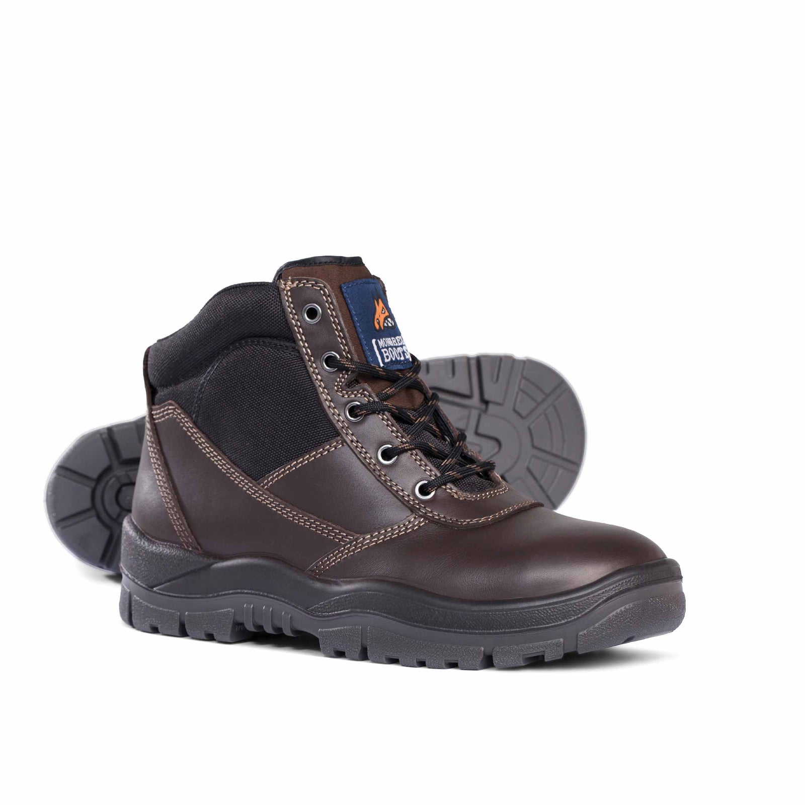 Brown Non-safety Lace Up Boot