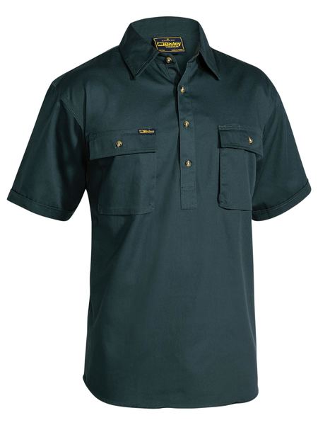 S/S Closed Front Cotton Drill Shirt