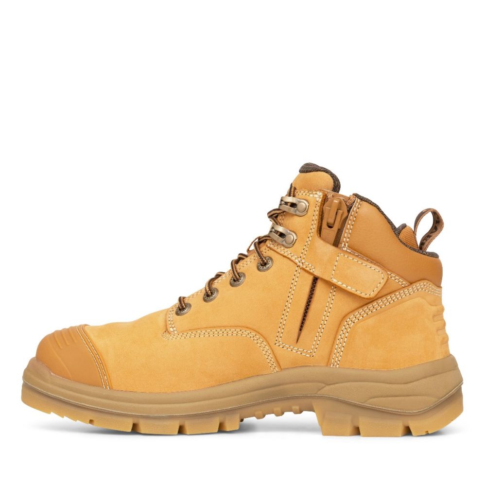 55330Z WHEAT LACE UP ZIP SIDE 5" BOOT