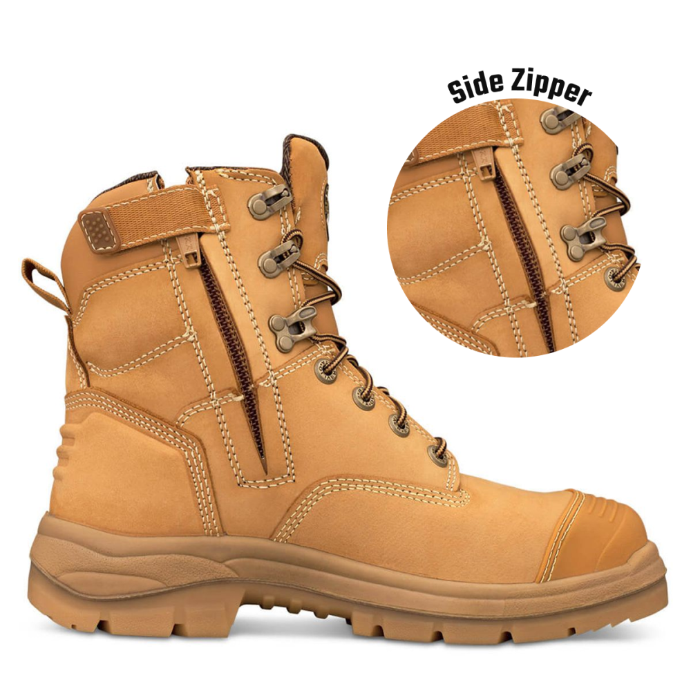 55332Z WHEAT LACE UP ZIP SIDE 6" BOOT